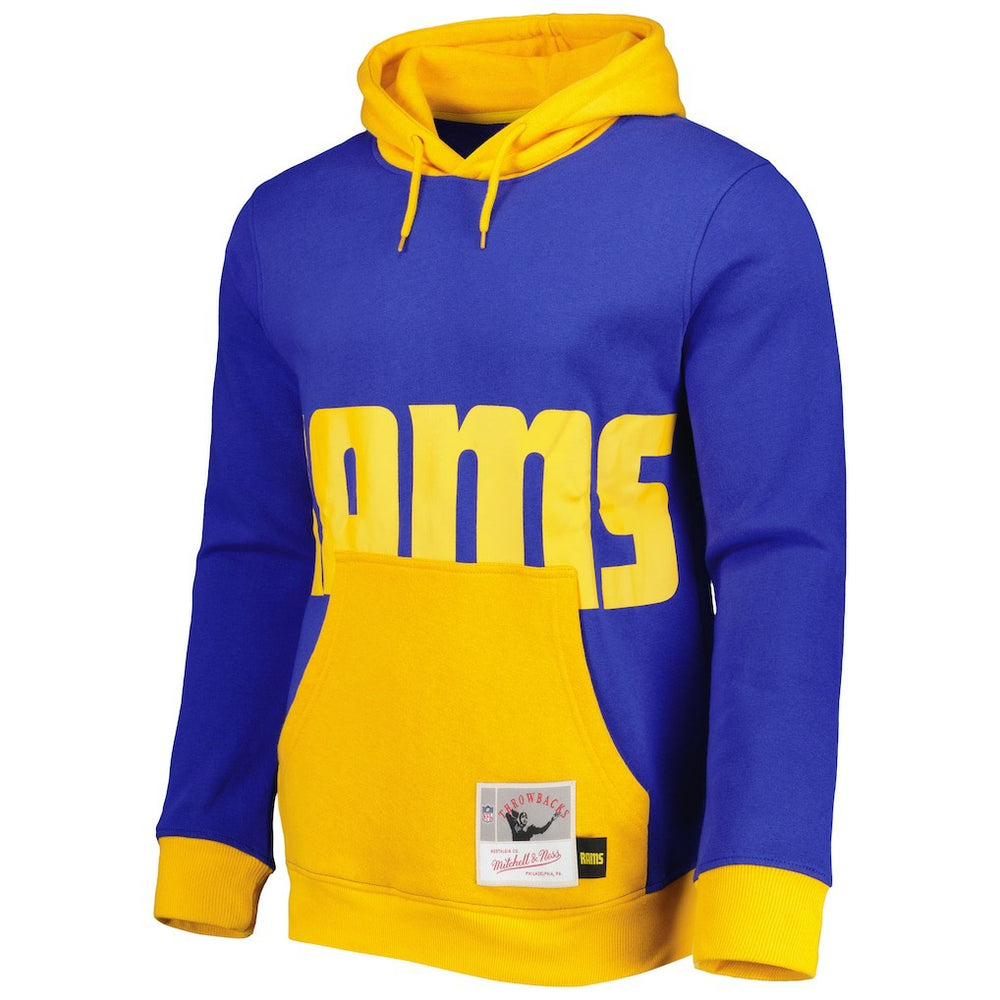 Los Angeles Rams Big Face 5.0 Pullover Hoodie Royal - Mitchell & Ness