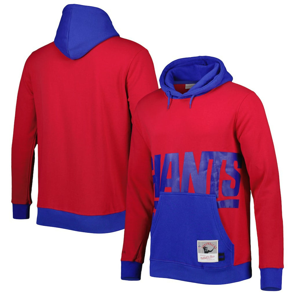 New York Giants Big Face 5.0 Pullover Hoodie Red - Mitchell & Ness