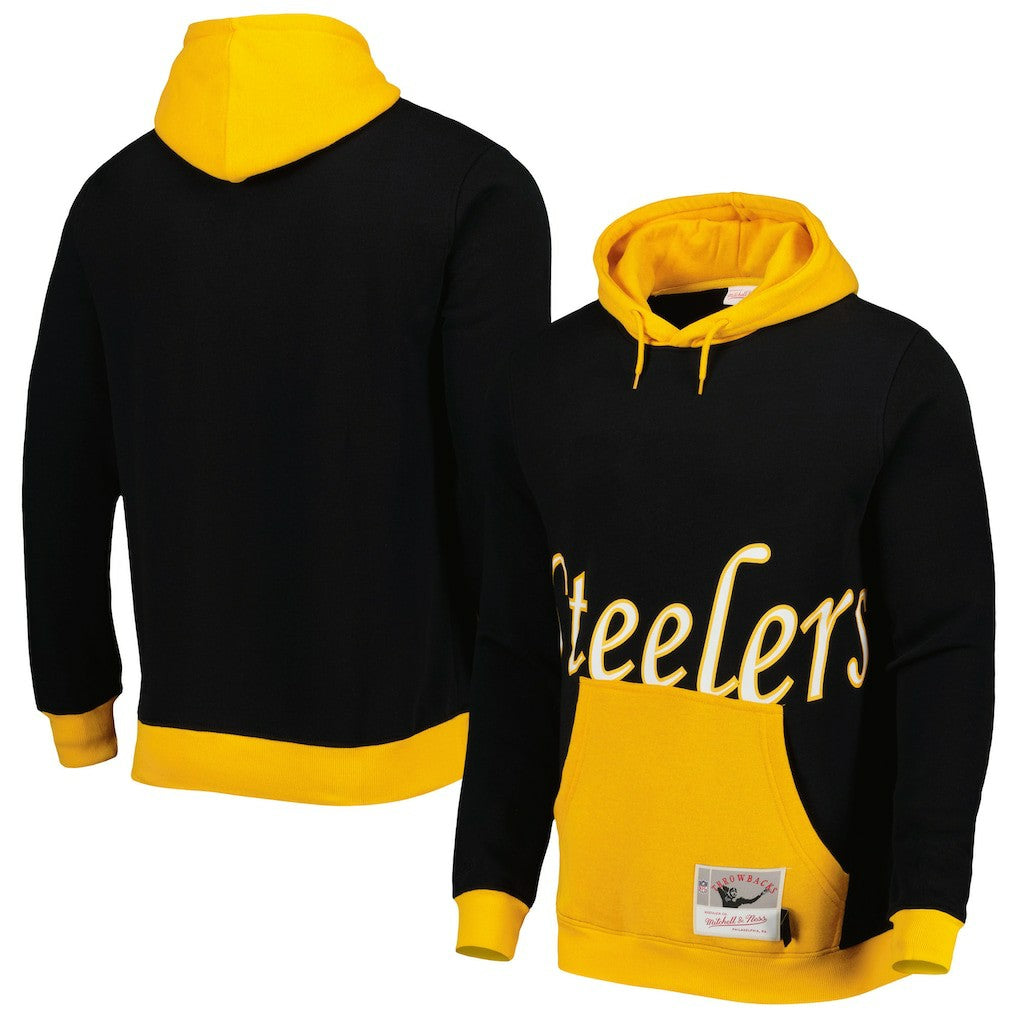 Pittsburgh Steelers Big Face 5.0 Pullover Hoodie Black - Mitchell & Ness