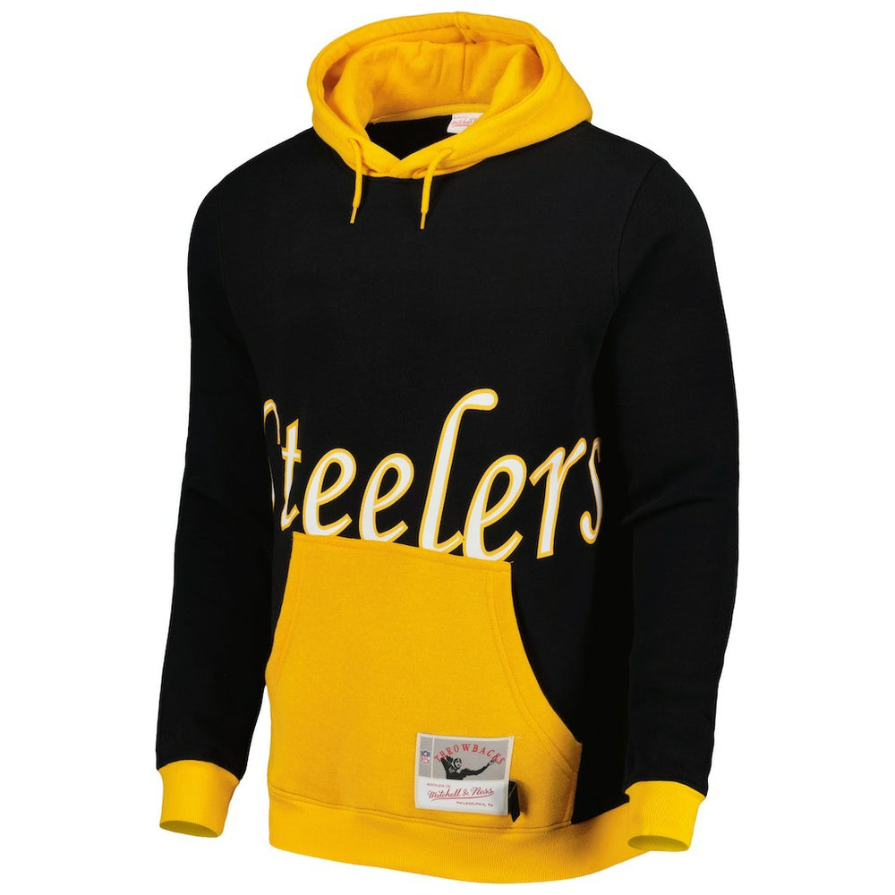 Pittsburgh Steelers Big Face 5.0 Pullover Hoodie Black - Mitchell & Ness