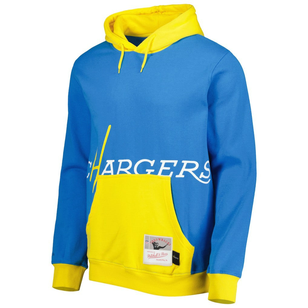 Los Angeles Chargers Big Face 5.0 Pullover Hoodie Powder Blue - Mitchell & Ness