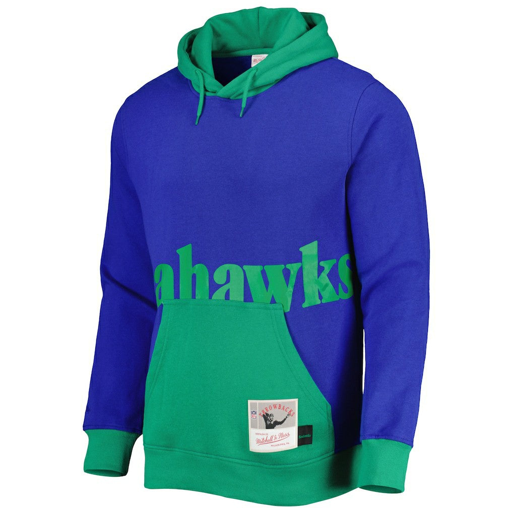 Seattle Seahawks Big Face 5.0 Pullover Hoodie Royal - Mitchell & Ness