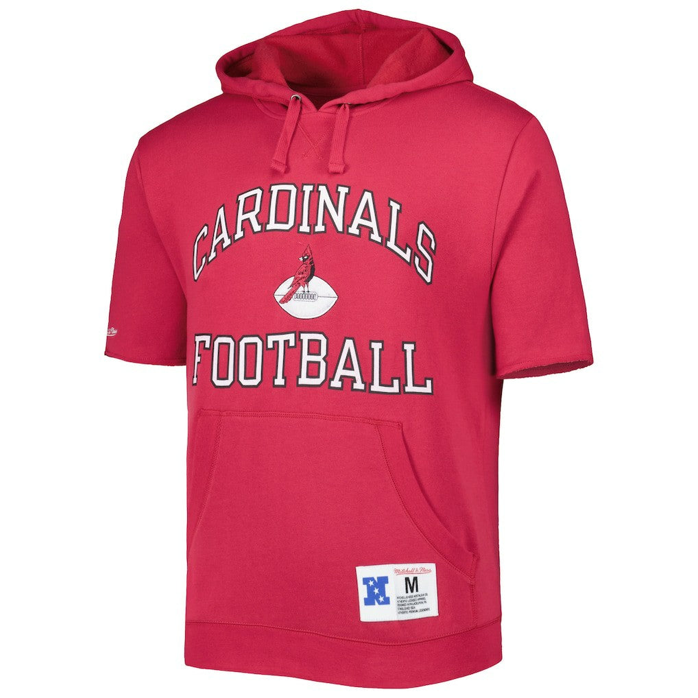 Arizona Cardinals Washed Short Sleeve Pullover Hoodie Cardinal - Mitchell & Ness