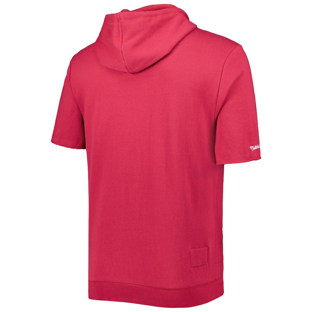 Arizona Cardinals Washed Short Sleeve Pullover Hoodie Cardinal - Mitchell & Ness
