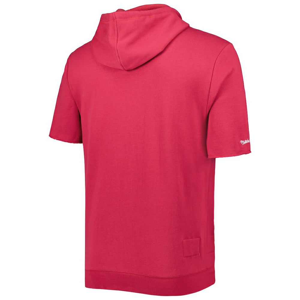 Arizona Cardinals Washed Short Sleeve Pullover Hoodie Cardinal - Mitchell & Ness