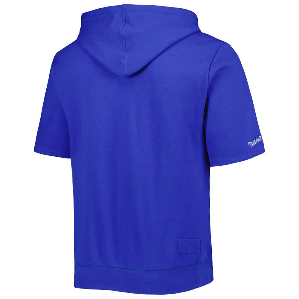 Buffalo Bills Washed Short Sleeve Pullover Hoodie Royal - Mitchell & Ness