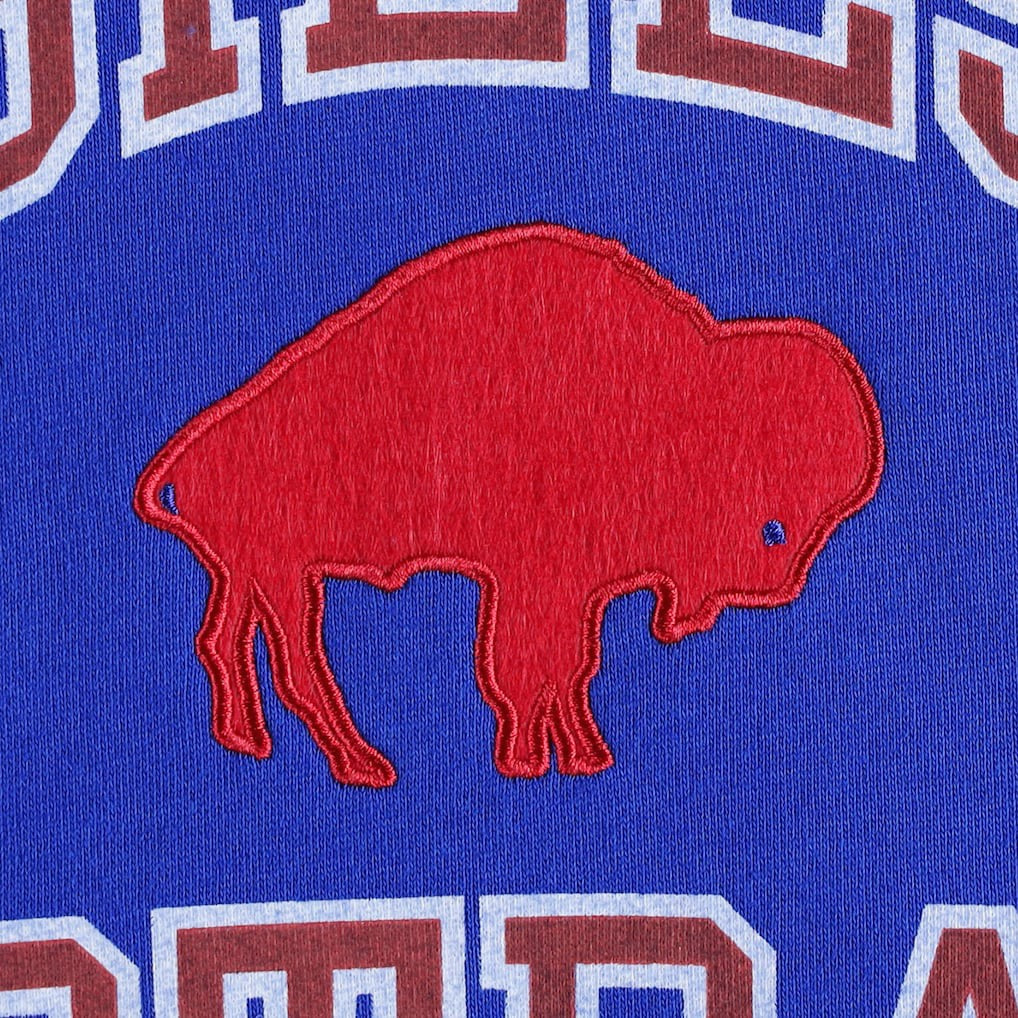 Buffalo Bills Washed Short Sleeve Pullover Hoodie Royal - Mitchell & Ness