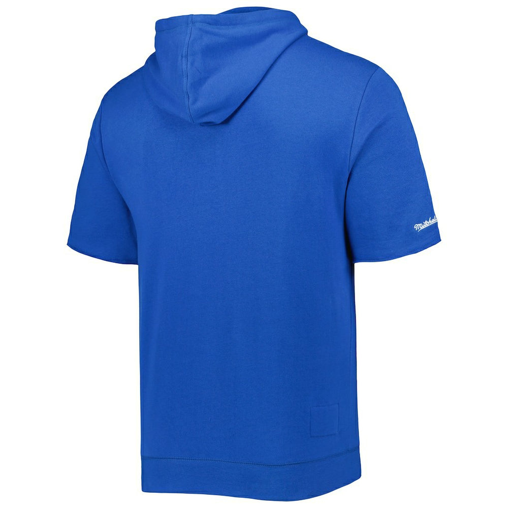Los Angeles Rams Washed Short Sleeve Pullover Hoodie Royal - Mitchell & Ness