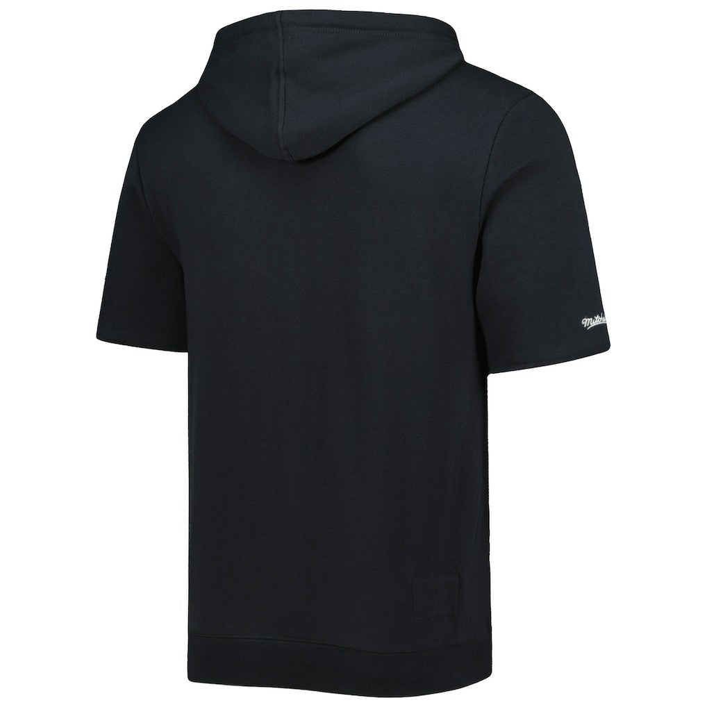 Pittsburgh Steelers Washed Short Sleeve Pullover Hoodie Black - Mitchell & Ness