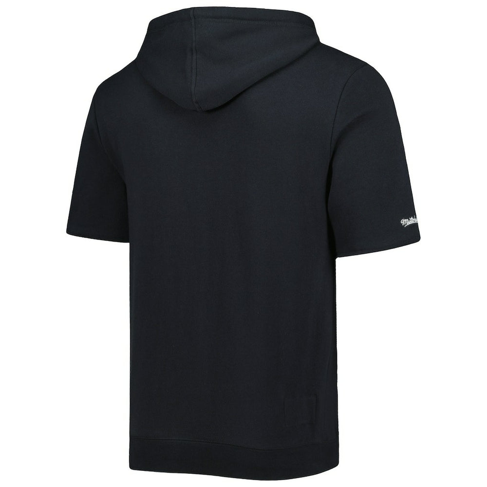 Pittsburgh Steelers Washed Short Sleeve Pullover Hoodie Black - Mitchell & Ness