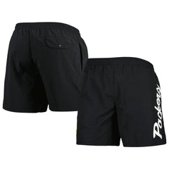 Green Bay Packers Team Essentials Nylon Shorts Black - Mitchell & Ness