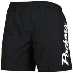 Green Bay Packers Team Essentials Nylon Shorts Black - Mitchell & Ness