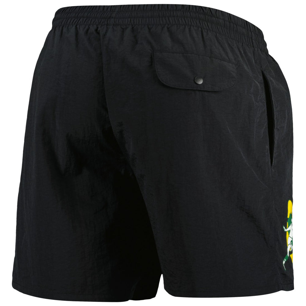 Green Bay Packers Team Essentials Nylon Shorts Black - Mitchell & Ness