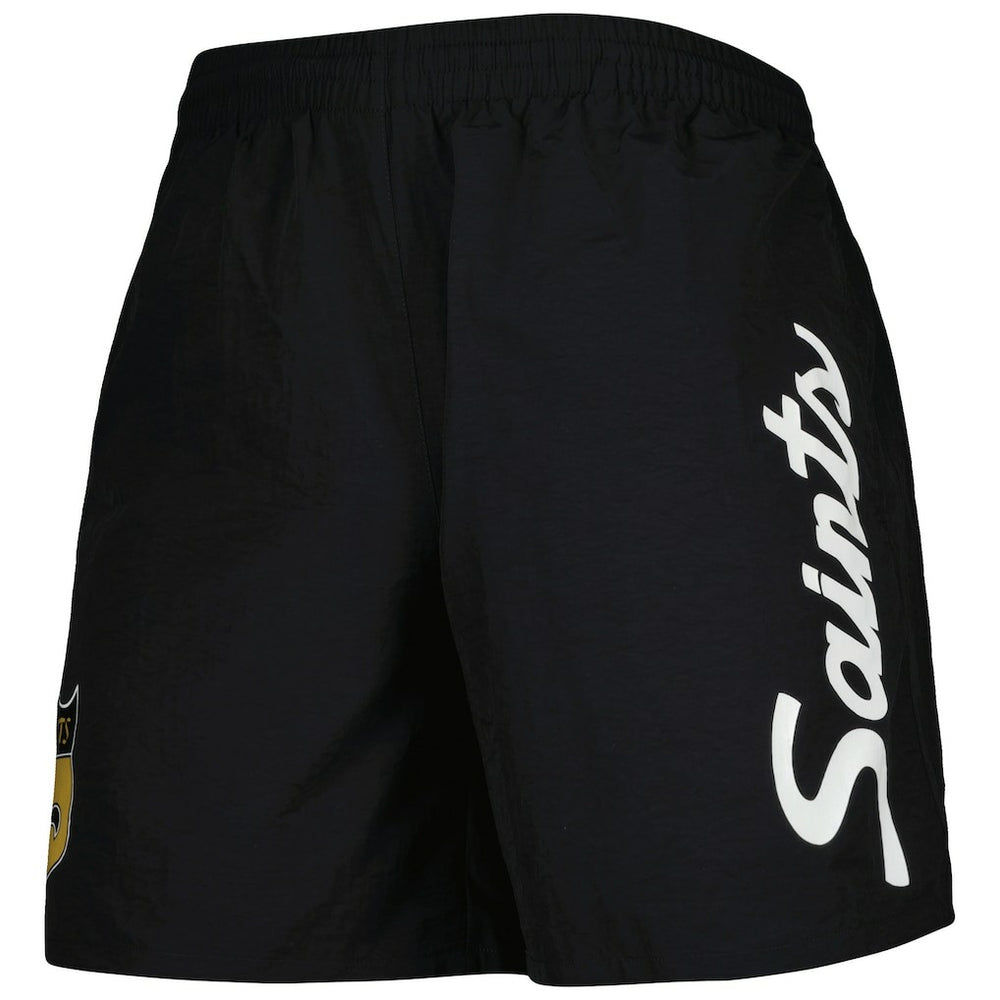 New Orleans Saints Team Essentials Nylon Shorts Black - Mitchell & Ness