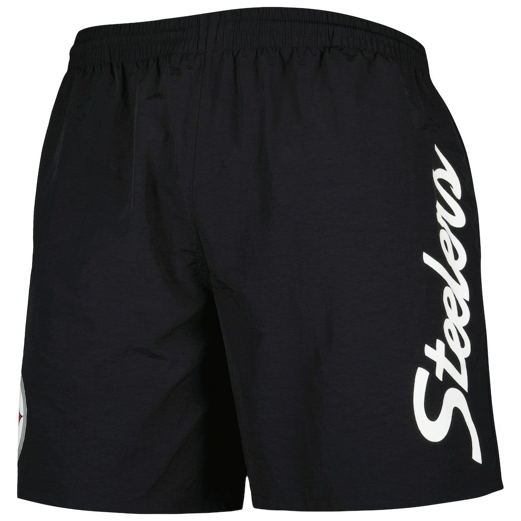 Pittsburgh Steelers Team Essentials Nylon Shorts Black - Mitchell & Ness