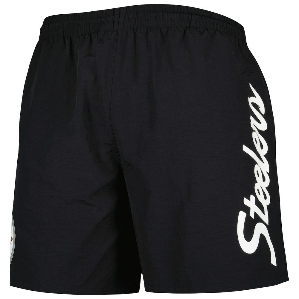 Pittsburgh Steelers Team Essentials Nylon Shorts Black - Mitchell & Ness