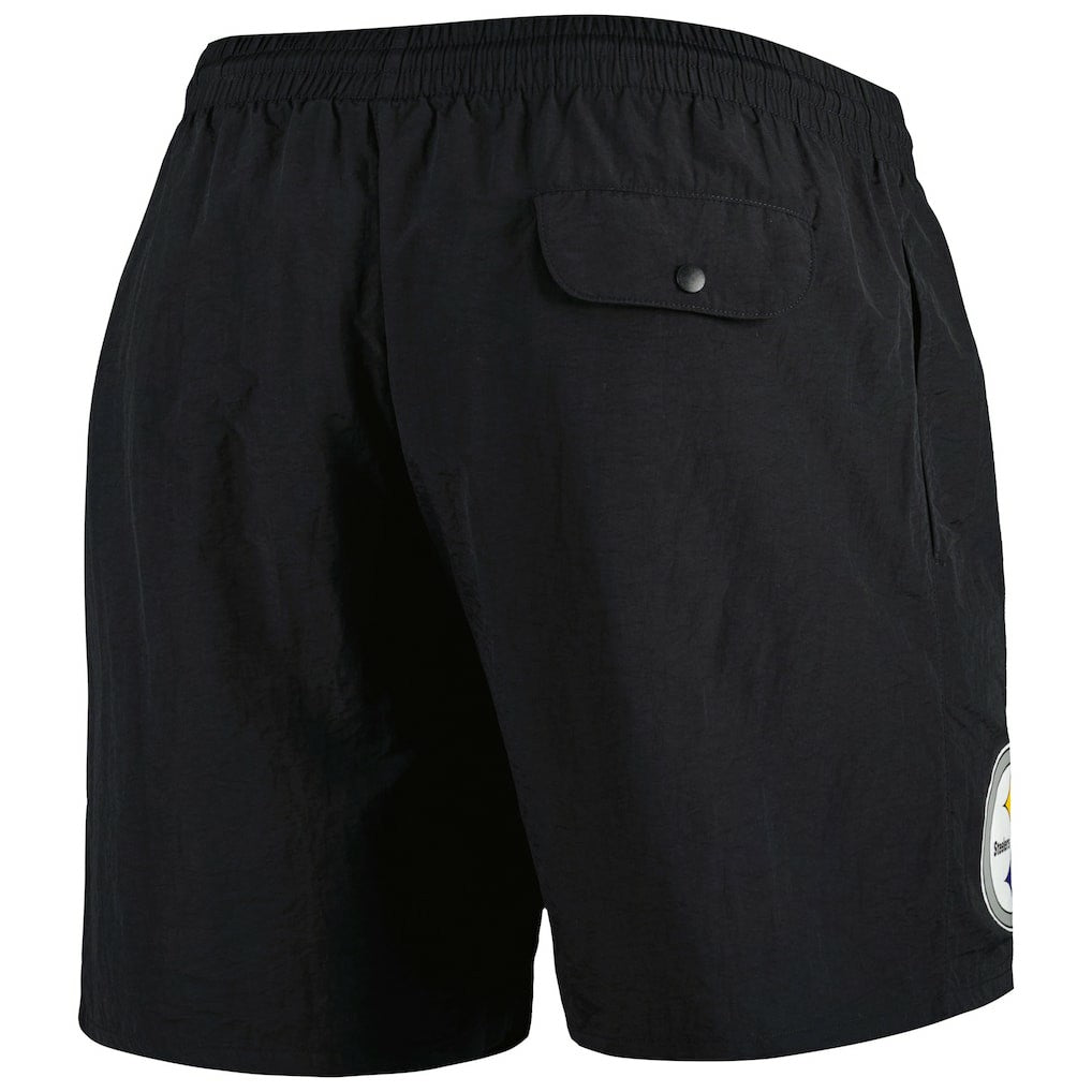 Pittsburgh Steelers Team Essentials Nylon Shorts Black - Mitchell & Ness