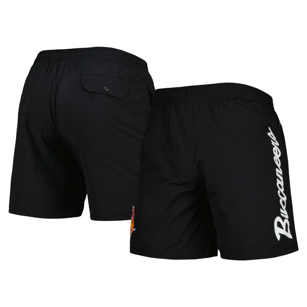Tampa Bay Buccaneers Team Essentials Nylon Shorts Black - Mitchell & Ness