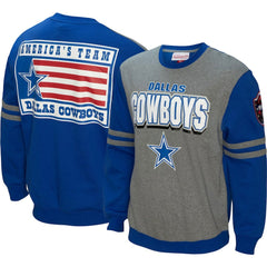 Dallas Cowboys All Over 2.0 Pullover Sweatshirt Royal - Mitchell & Ness