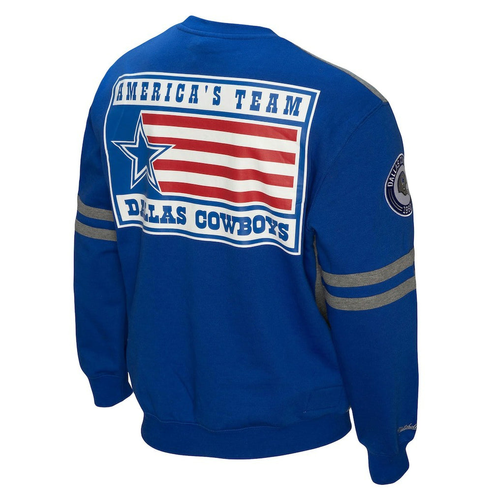 Dallas Cowboys All Over 2.0 Pullover Sweatshirt Royal - Mitchell & Ness