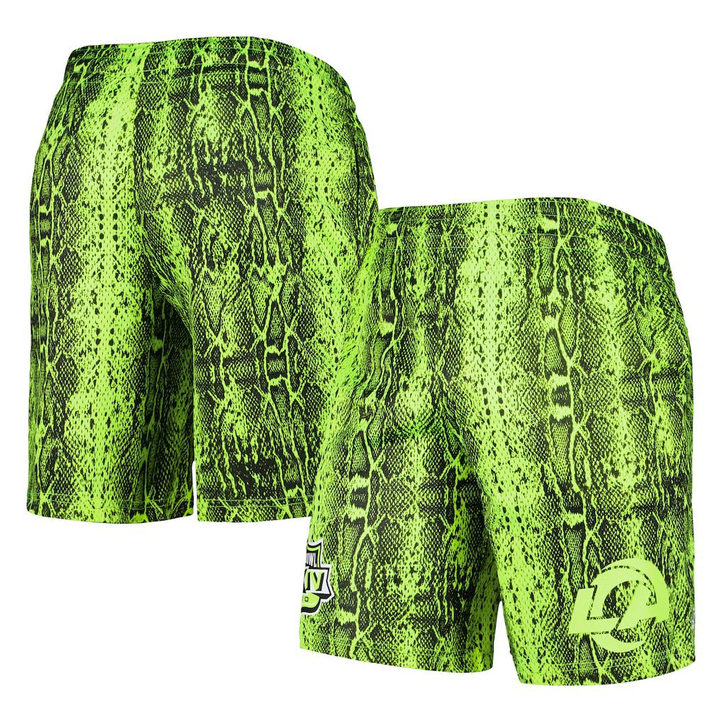 Los Angeles Rams New Era Summer Pop Shorts Neon Green - NFL