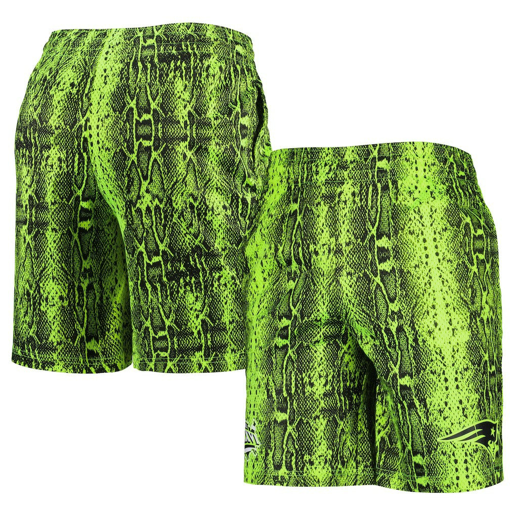 New England Patriots New Era Summer Pop Shorts Neon Green - NFL