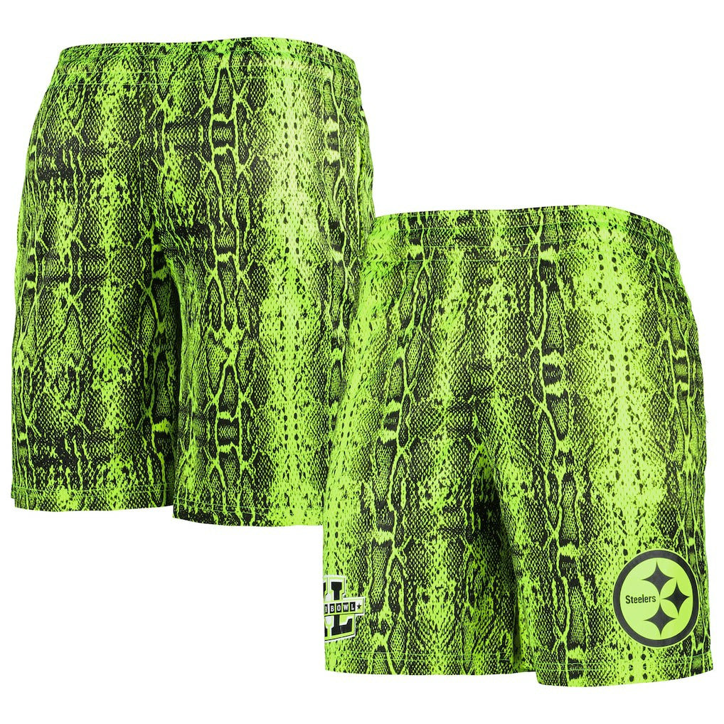 Pittsburgh Steelers New Era Summer Pop Shorts Neon Green - NFL