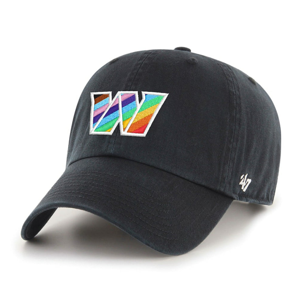 Washington Commanders '47 Logo Pride Clean Up Adjustable Hat Black - 47 brand