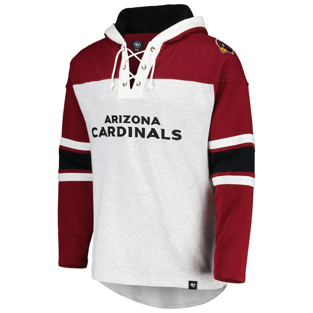 Arizona Cardinals '47 Gridiron Lace-Up Pullover Hoodie Heather Gray - 47 brand