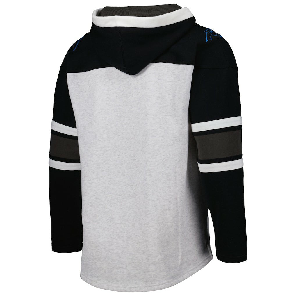Carolina Panthers '47 Gridiron Lace-Up Pullover Hoodie Heather Gray - 47 brand