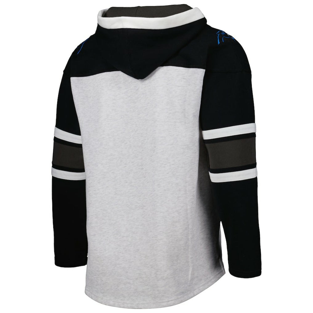 Carolina Panthers '47 Gridiron Lace-Up Pullover Hoodie Heather Gray - 47 brand