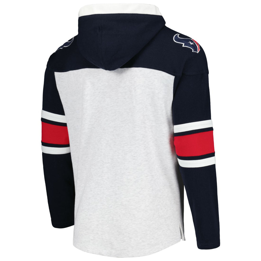 Houston Texans '47 Gridiron Lace-Up Pullover Hoodie Heather Gray - 47 brand