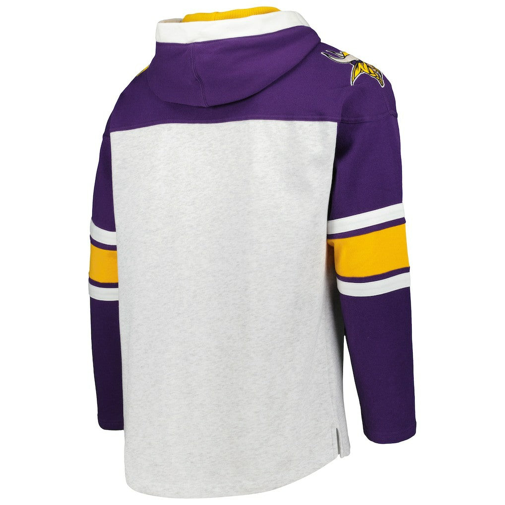 Minnesota Vikings '47 Gridiron Lace-Up Pullover Hoodie Heather Gray - 47 brand