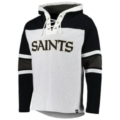 New Orleans Saints '47 Gridiron Lace-Up Pullover Hoodie Heather Gray - 47 brand