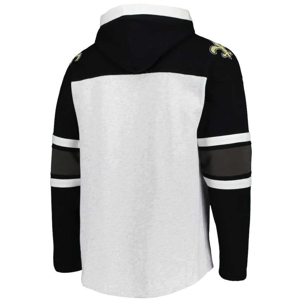 New Orleans Saints '47 Gridiron Lace-Up Pullover Hoodie Heather Gray - 47 brand