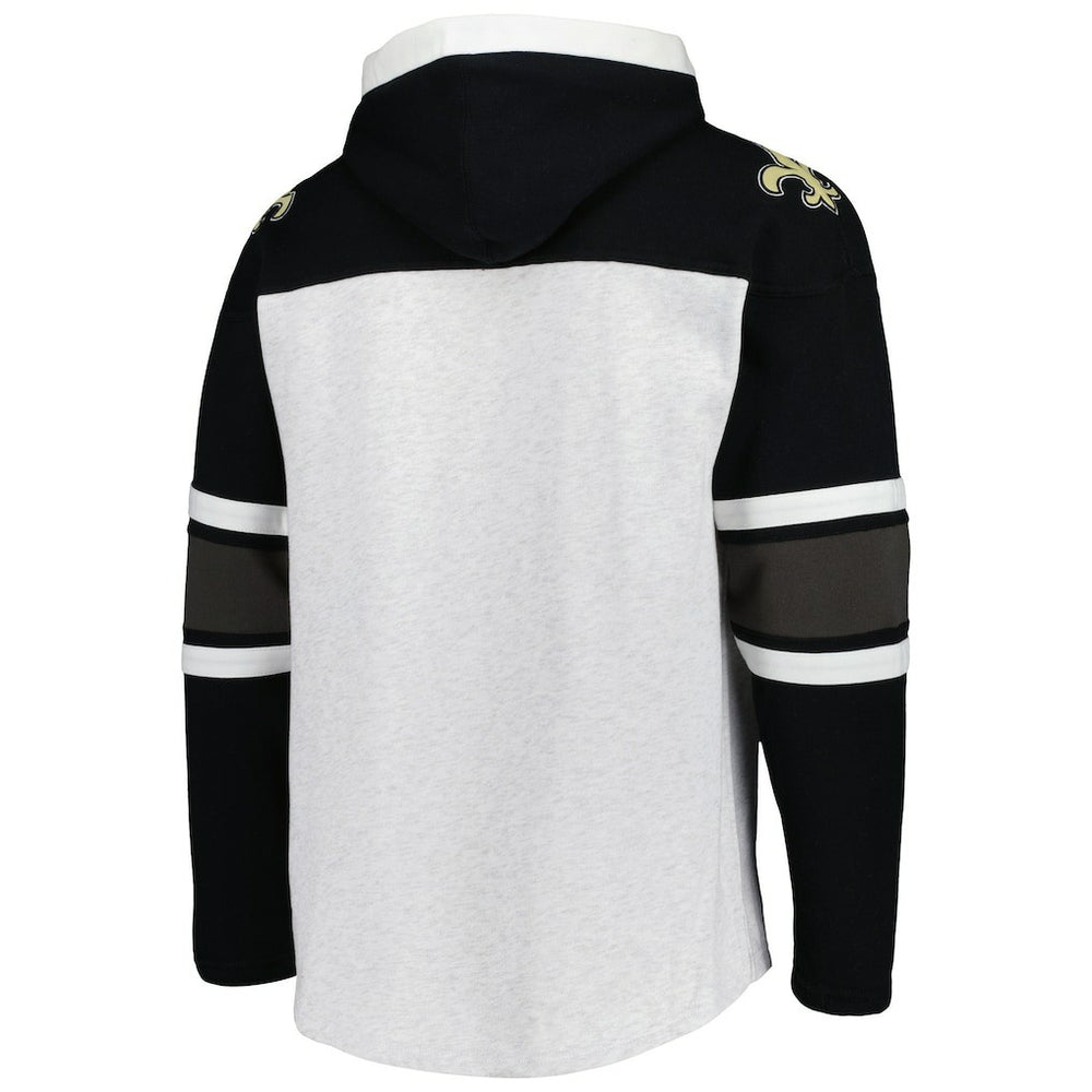 New Orleans Saints '47 Gridiron Lace-Up Pullover Hoodie Heather Gray - 47 brand