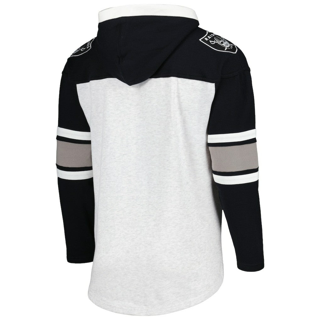 Las Vegas Raiders '47 Gridiron Lace-Up Pullover Hoodie Heather Gray - 47 brand