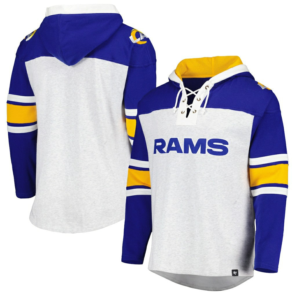 Los Angeles Rams '47 Gridiron Lace-Up Pullover Hoodie Heather Gray - 47 brand