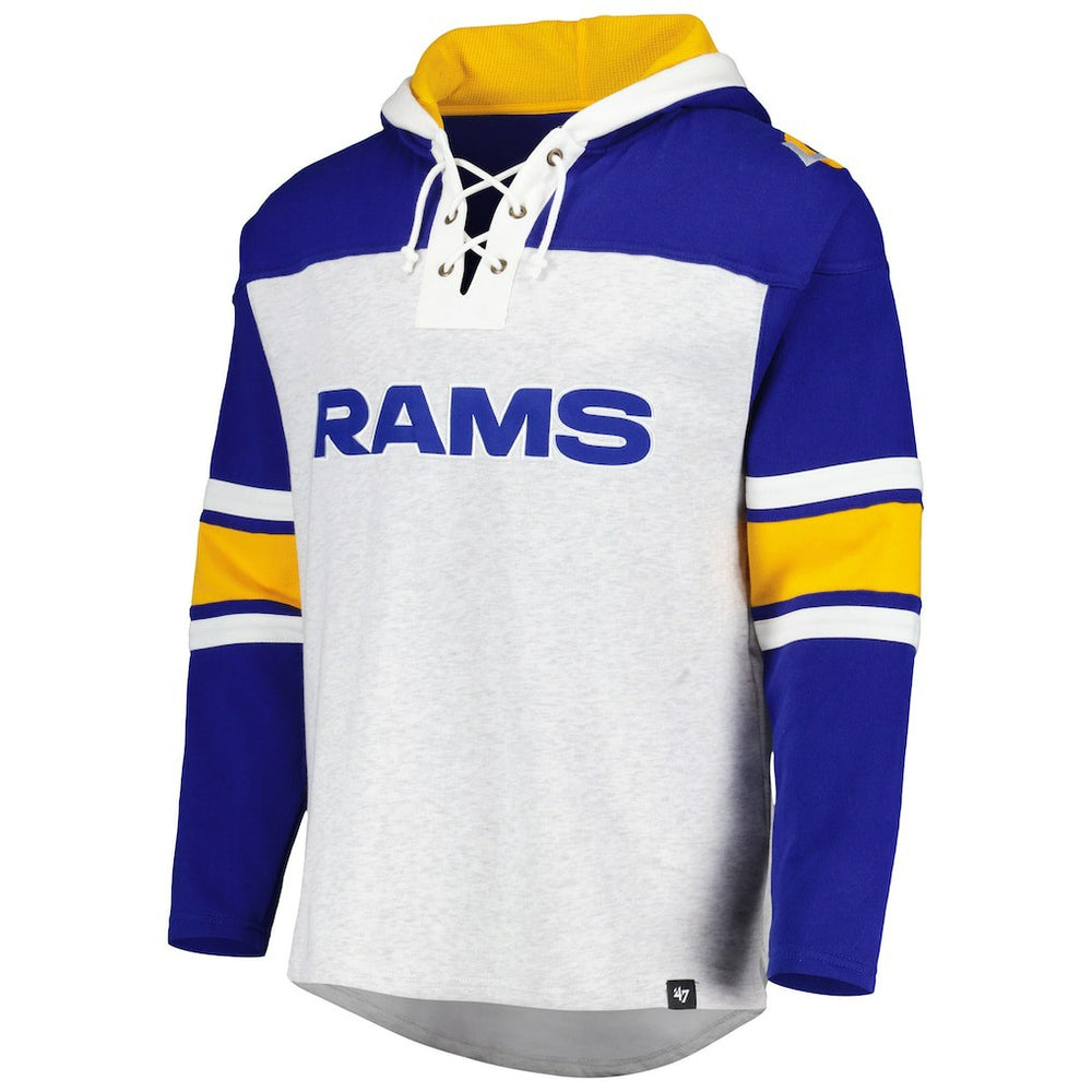 Los Angeles Rams '47 Gridiron Lace-Up Pullover Hoodie Heather Gray - 47 brand