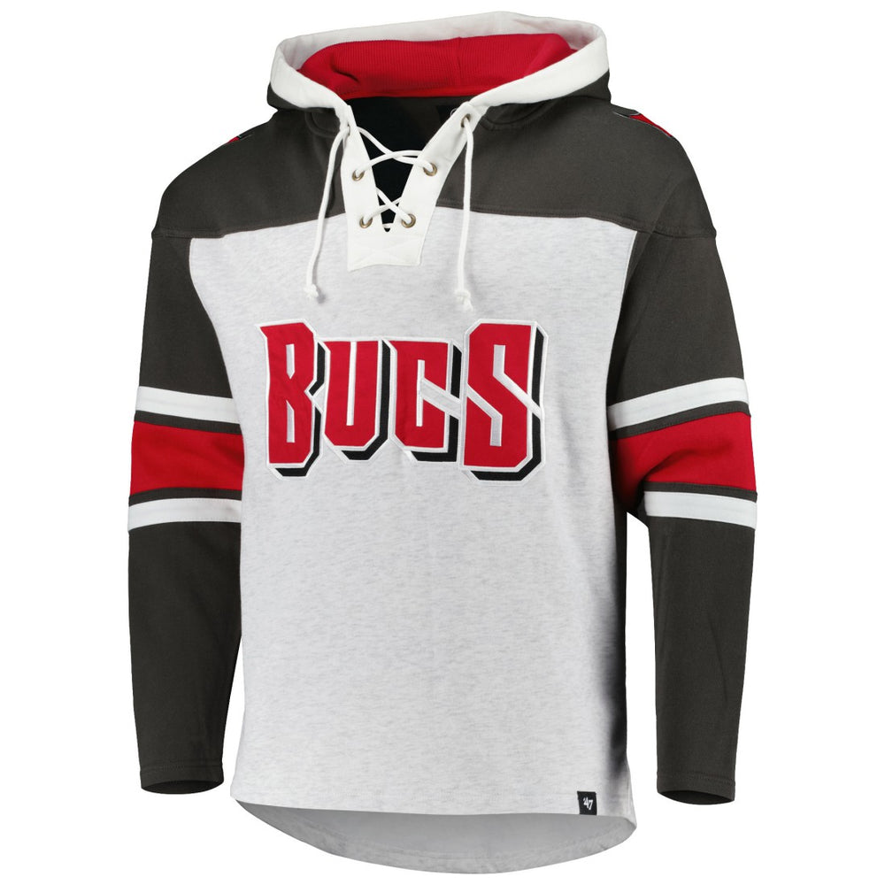 Tampa Bay Buccaneers '47 Gridiron Lace-Up Pullover Hoodie Heather Gray - 47 brand