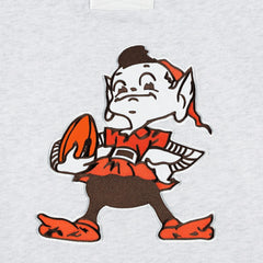 Cleveland Browns '47 Brownie The Elf Historic Logo Gridiron Lace-Up Pullover Hoodie Heather Gray - 47 brand