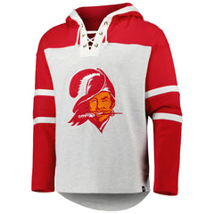 Tampa Bay Buccaneers '47 Historic Logo Gridiron Lace-Up Pullover Hoodie Heather Gray - 47 brand