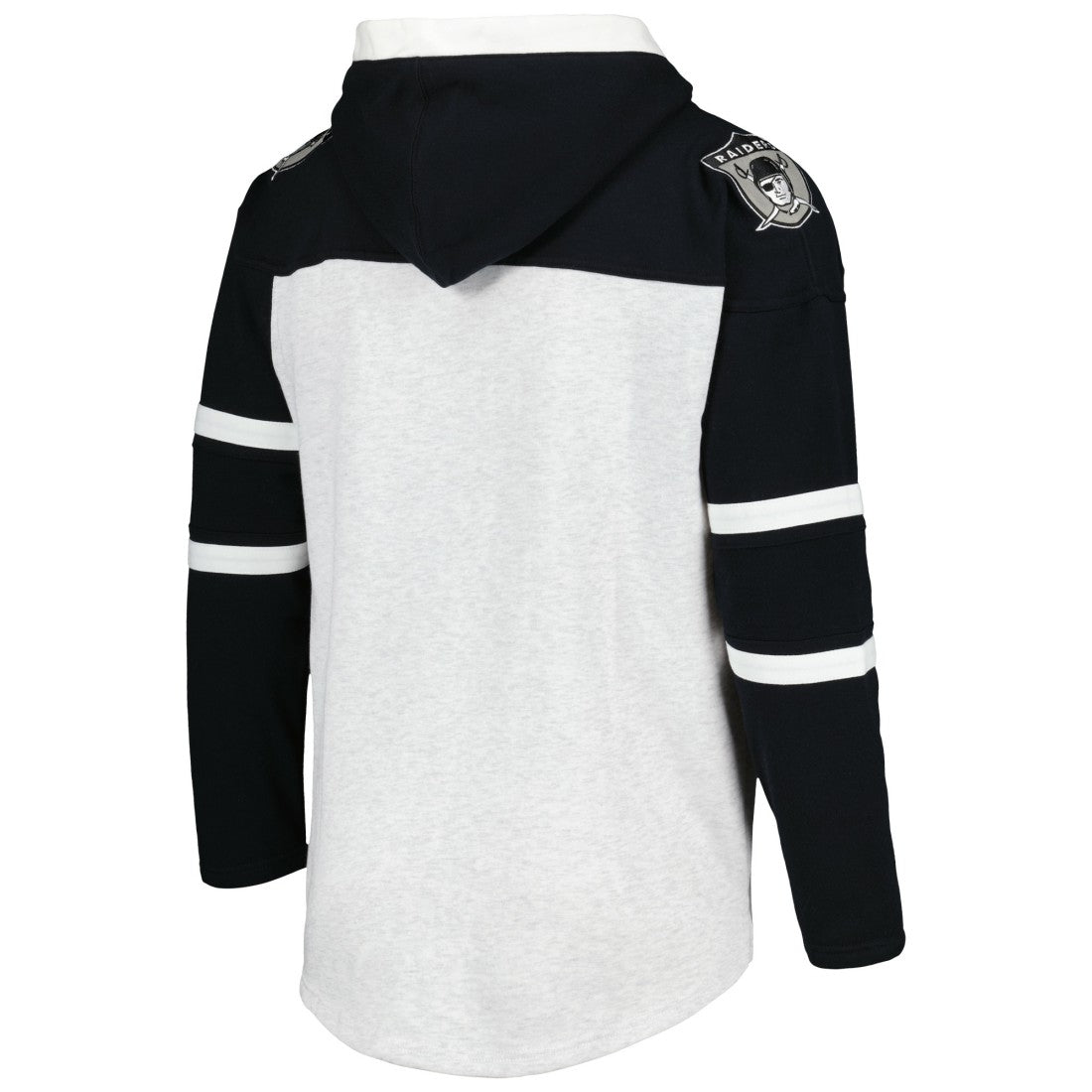 Las Vegas Raiders '47 Historic Logo Gridiron Lace-Up Pullover Hoodie Heather Gray - 47 brand