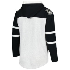 Las Vegas Raiders '47 Historic Logo Gridiron Lace-Up Pullover Hoodie Heather Gray - 47 brand
