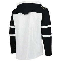 Pittsburgh Steelers '47 Historic Logo Gridiron Lace-Up Pullover Hoodie Heather Gray - 47 brand