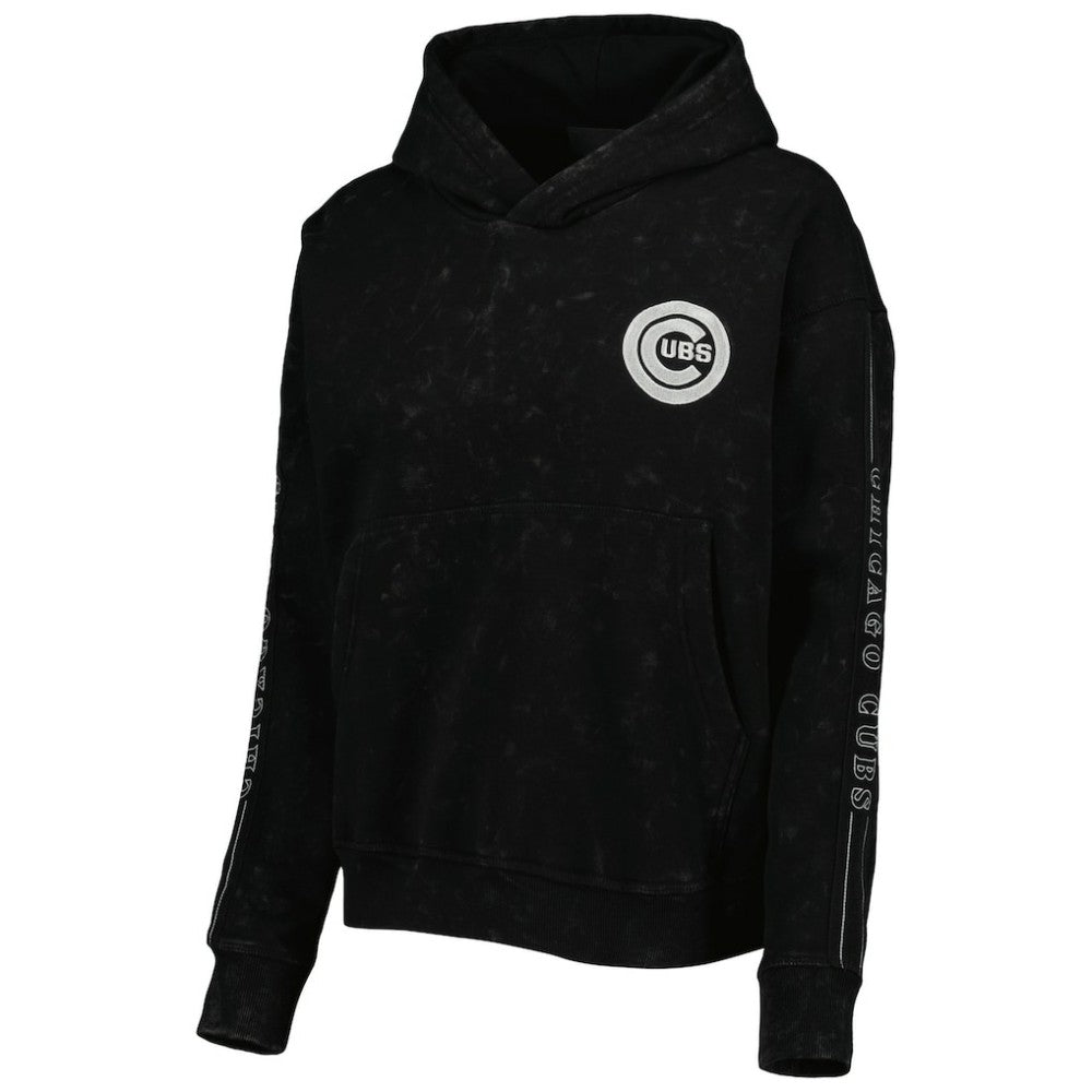 Chicago Cubs The Wild Collective Women's Marble Pullover Hoodie Clearance