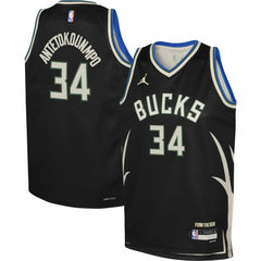 NBA - Giannis Antetokounmpo Milwaukee Bucks Jordan Brand Youth Swingman Jersey - Statement Edition - Black