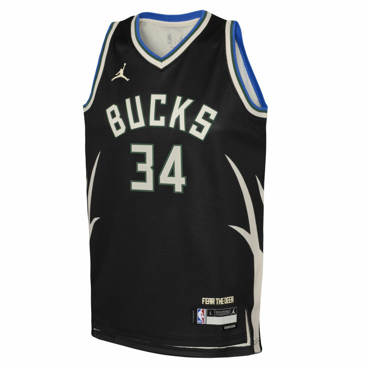 NBA - Giannis Antetokounmpo Milwaukee Bucks Jordan Brand Youth Swingman Jersey - Statement Edition - Black