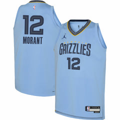NBA - Ja Morant Memphis Grizzlies Jordan Brand Youth Swingman Jersey - Statement Edition - Light Blue