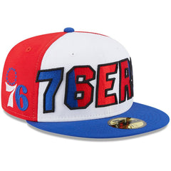 New Era - Philadelphia 76ers Back Half 9FIFTY Fitted Hat - White/Royal